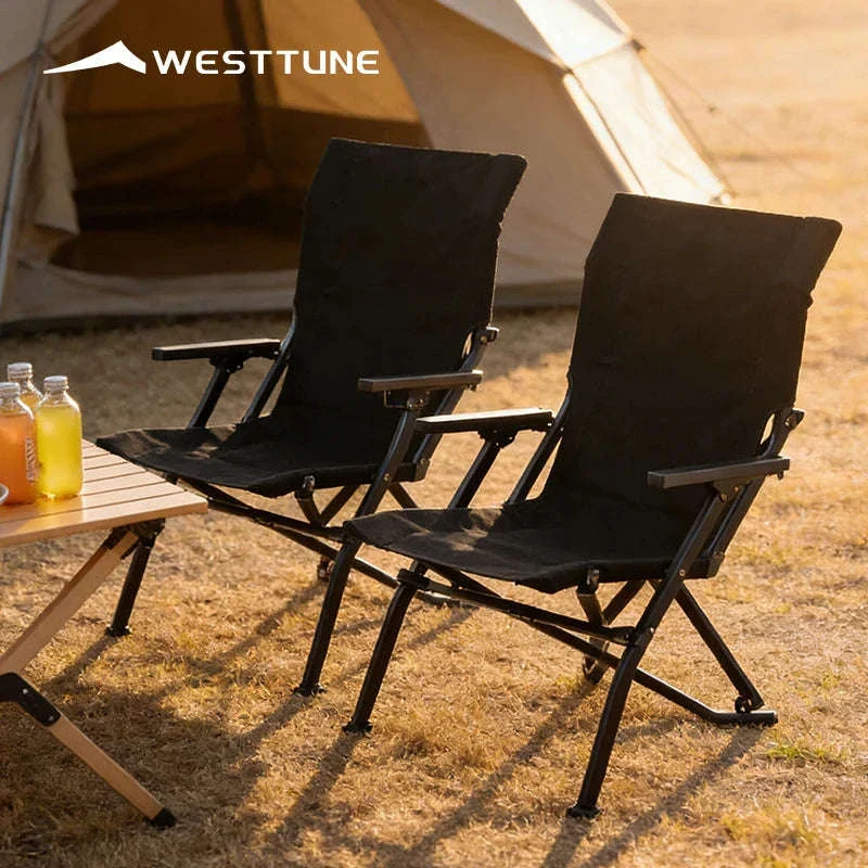Folding Outdoor Chair with High Back and Handrails