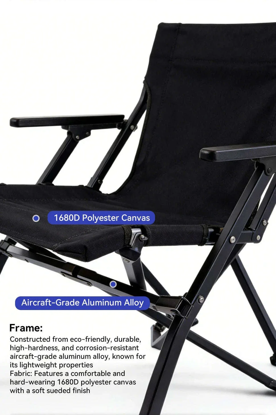 Folding Outdoor Chair with High Back and Handrails - Image 11