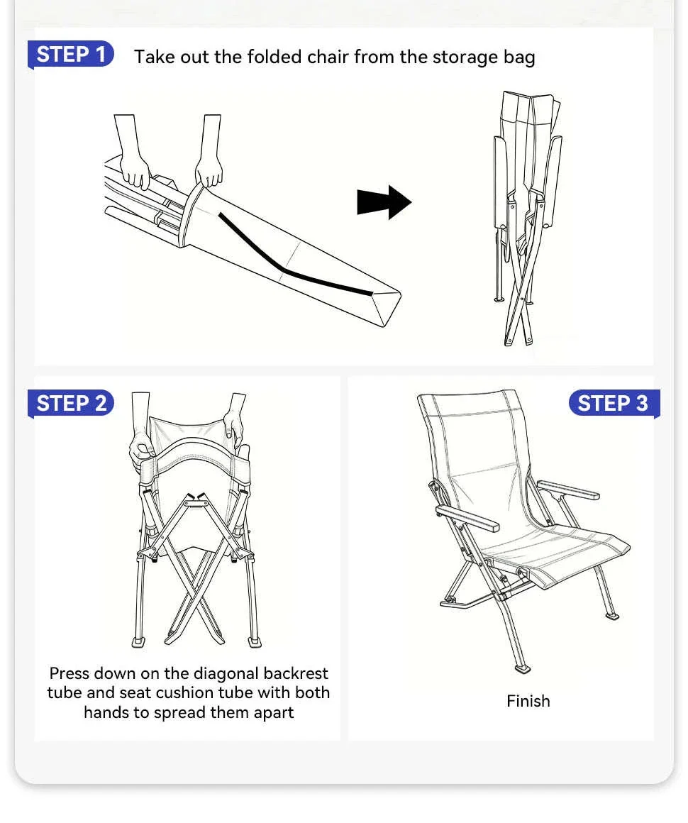 Folding Outdoor Chair with High Back and Handrails - Image 13