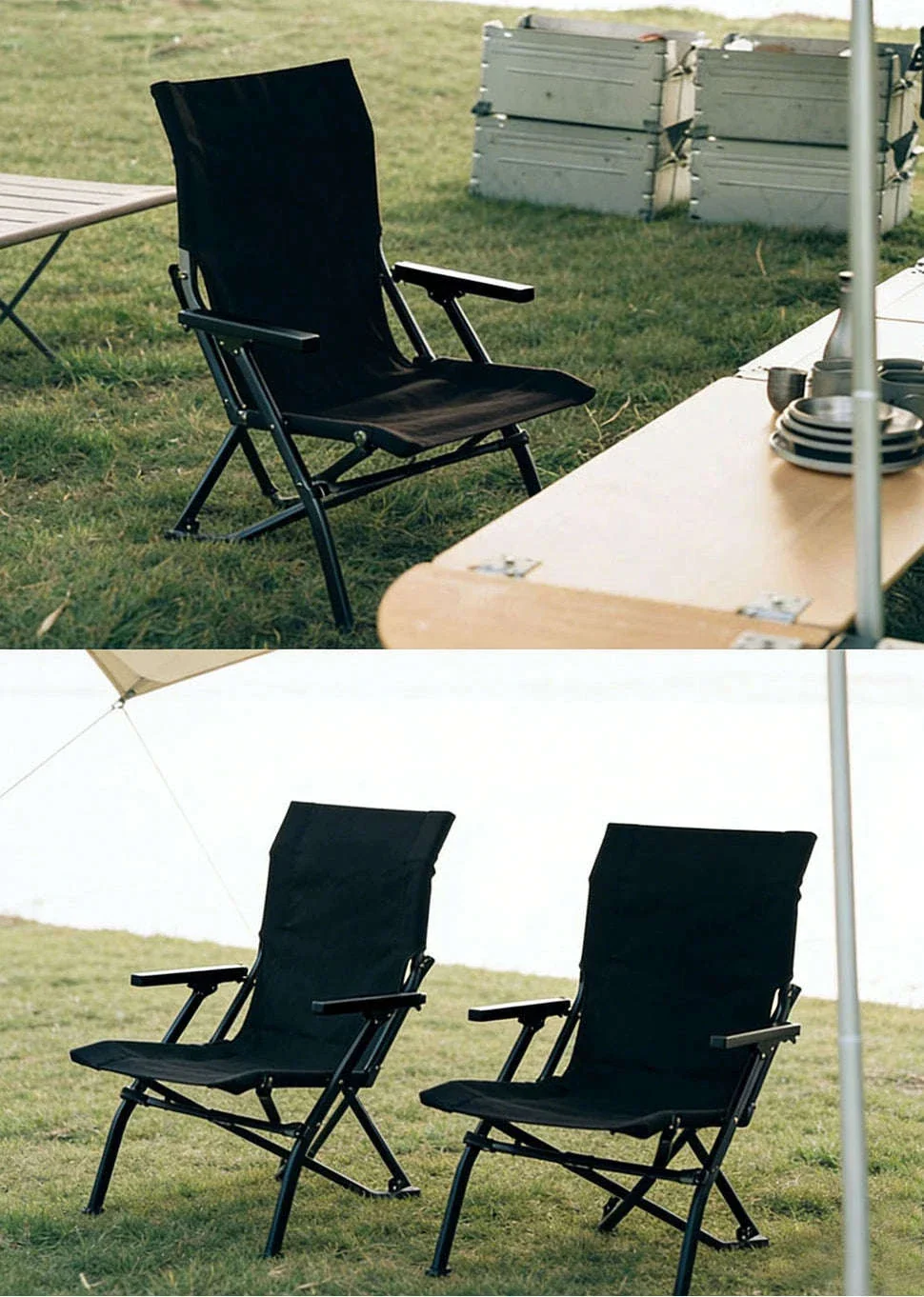 Folding Outdoor Chair with High Back and Handrails - Image 17