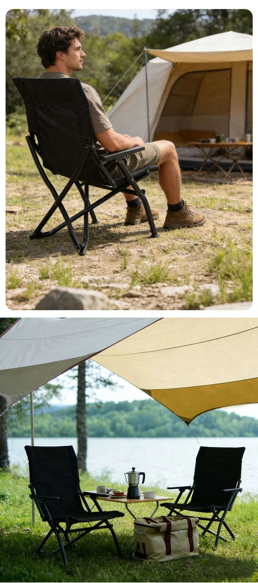 Folding Outdoor Chair with High Back and Handrails - Image 18
