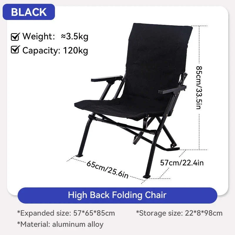 Folding Outdoor Chair with High Back and Handrails - Image 20