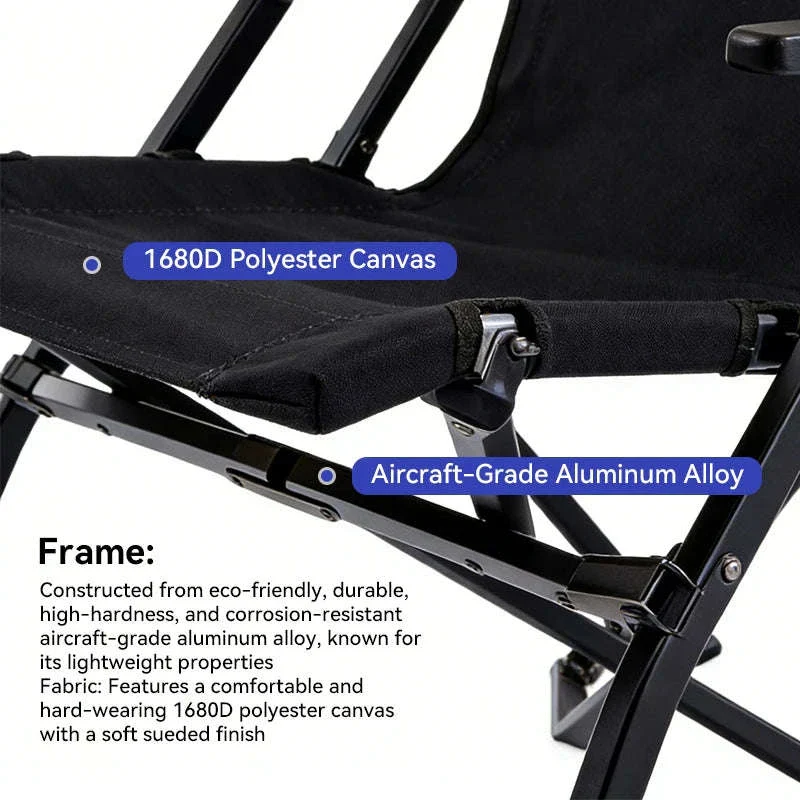 Folding Outdoor Chair with High Back and Handrails - Image 3