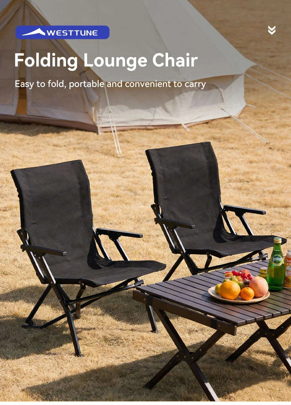 Folding Outdoor Chair with High Back and Handrails - Image 7