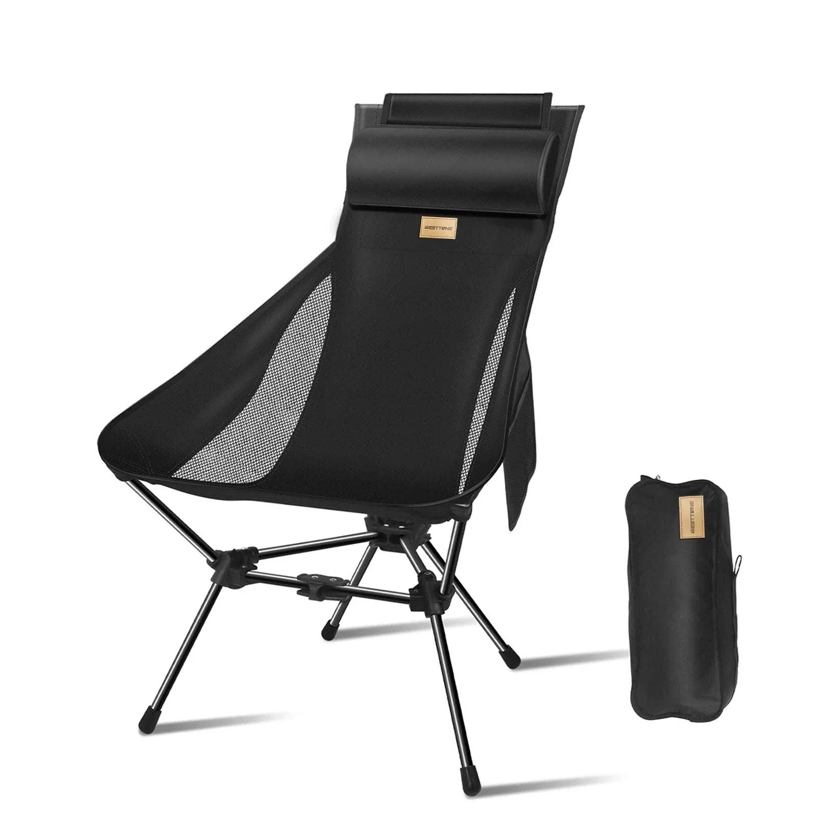 Lightweight Folding High Back Camping Chair with Head Support - Image 15