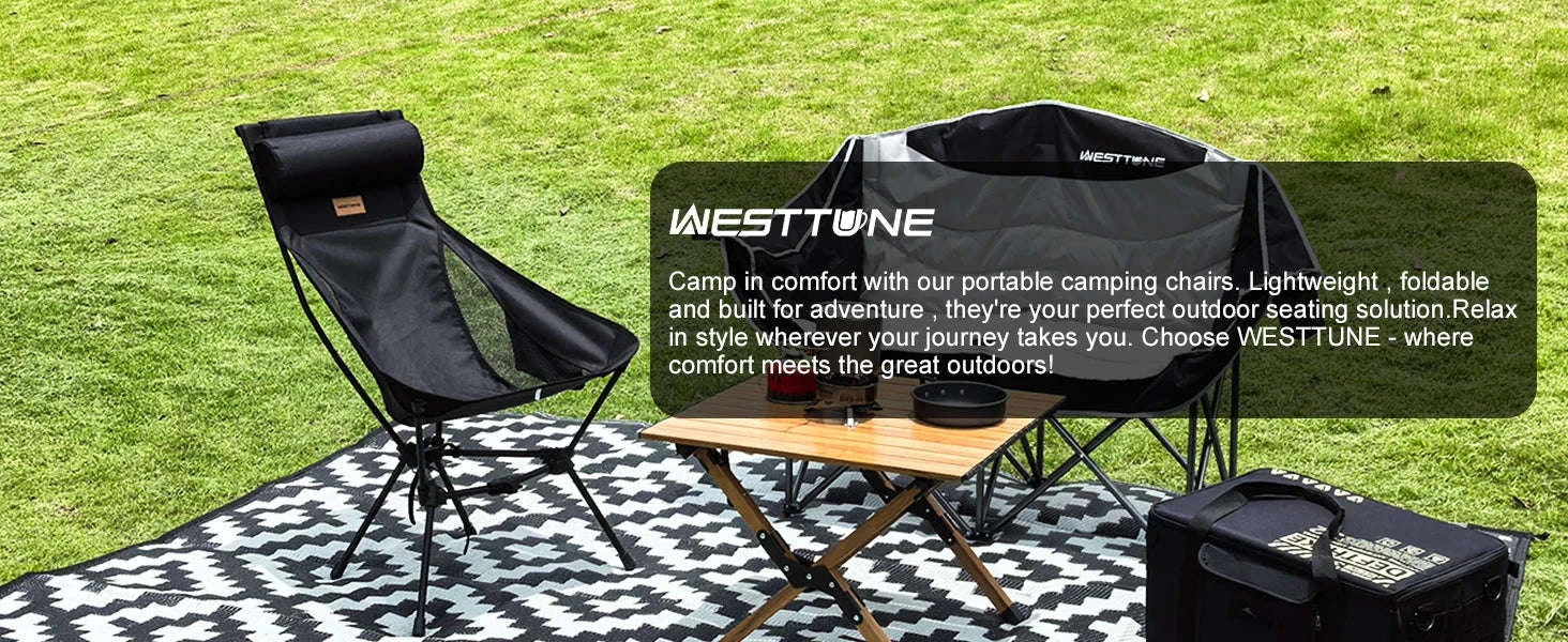 Lightweight Folding High Back Camping Chair with Head Support - Image 7