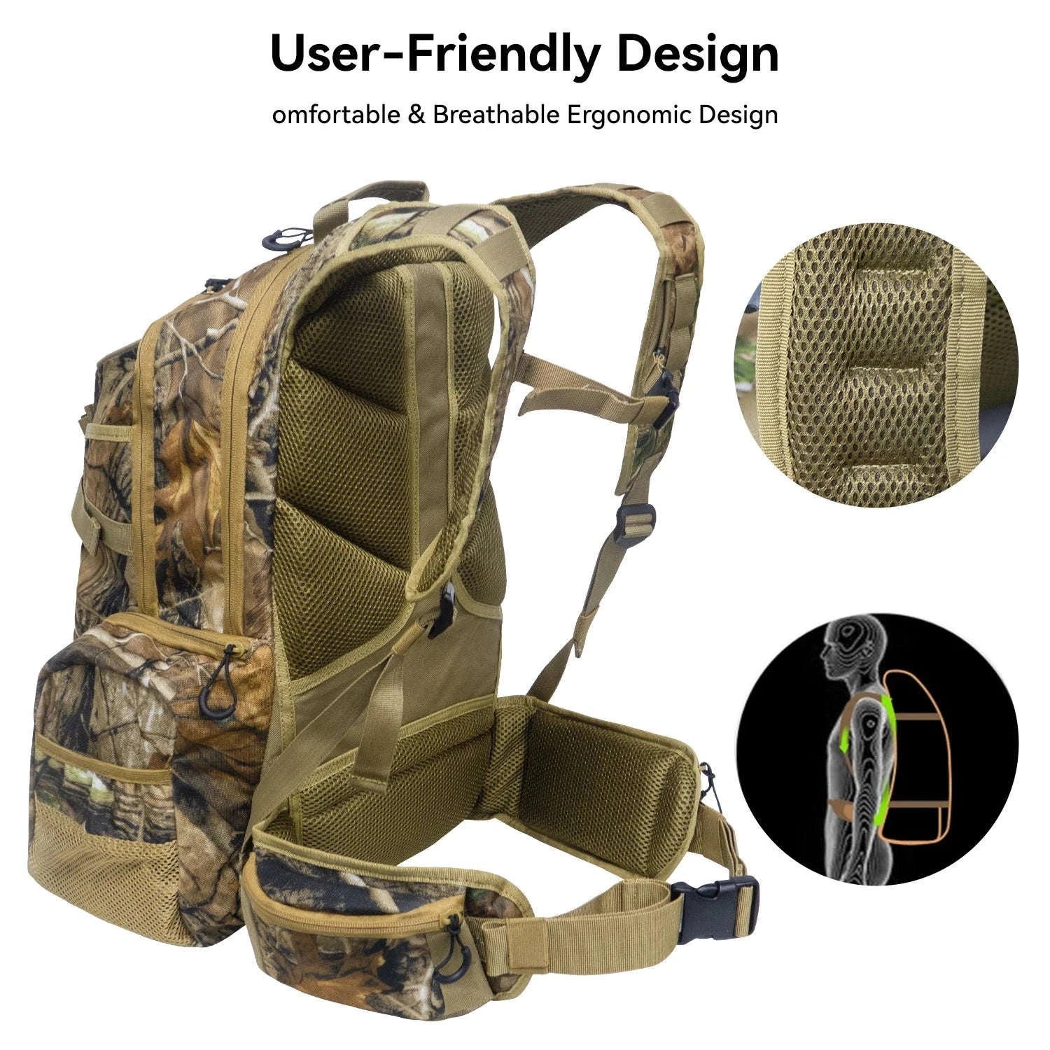 35L Hunting Backpack for Rifle, Bow and Gear Storage - Image 4