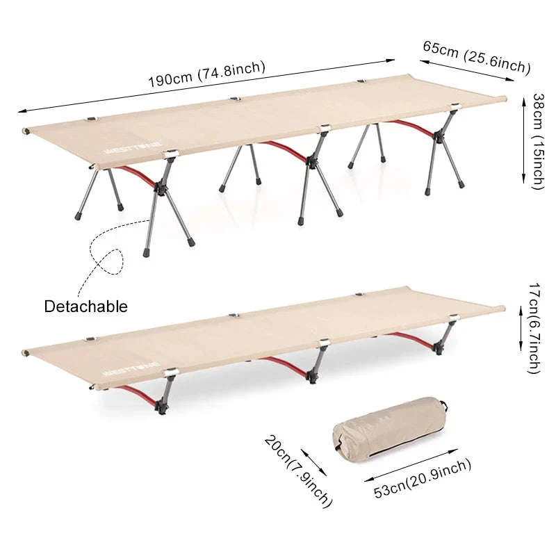 Portable Folding Camping Bed with Height Adjustment - Image 2