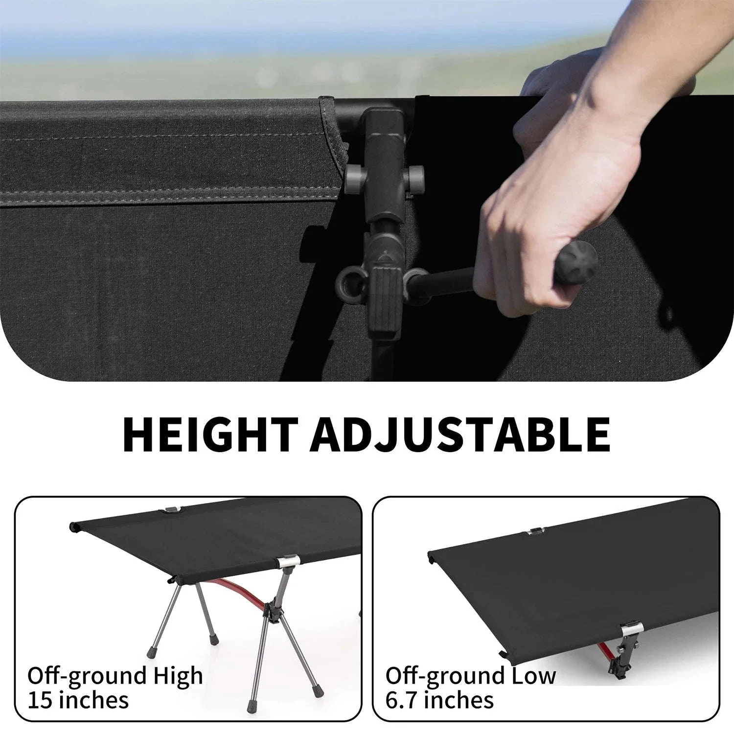 Portable Folding Camping Bed with Height Adjustment - Image 4