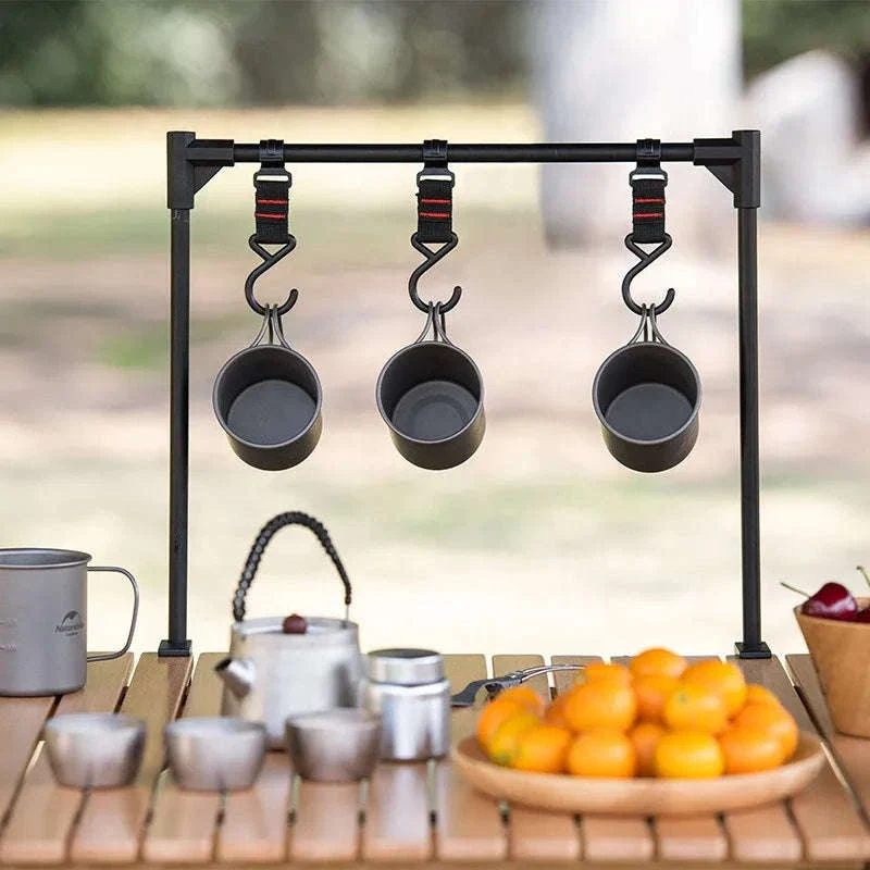 Camping Desktop Storage Rack with Hook, Aluminum Hanging Stand - Image 2