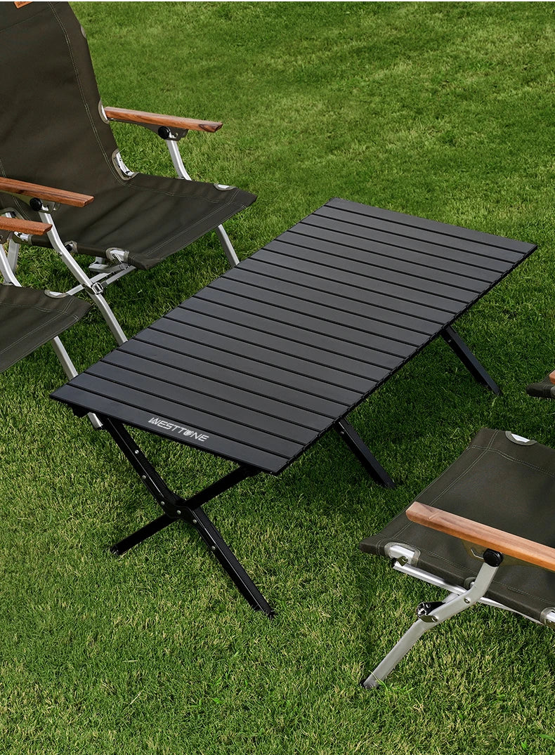 Aluminum Folding Camping Table for 6, Roll-Up Outdoor Use - Image 20