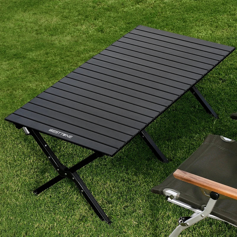 Aluminum Folding Camping Table for 6, Roll-Up Outdoor Use - Image 6