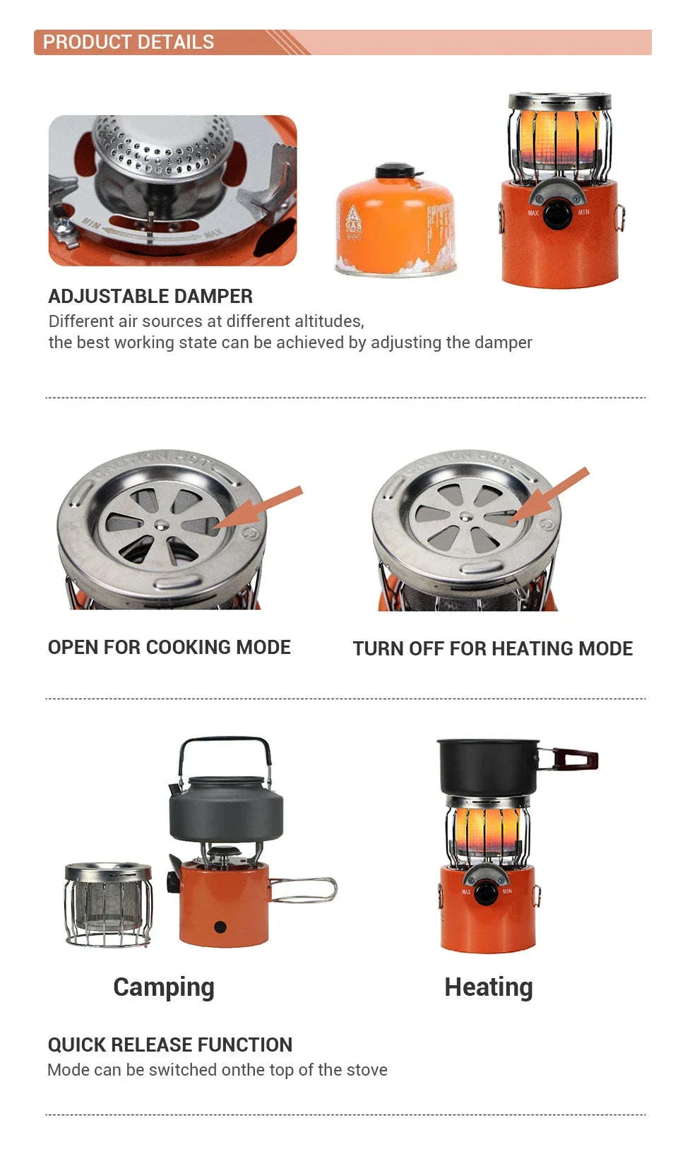WESTTUNE Outdoor Gas Stove for Cooking and Heating - Image 9