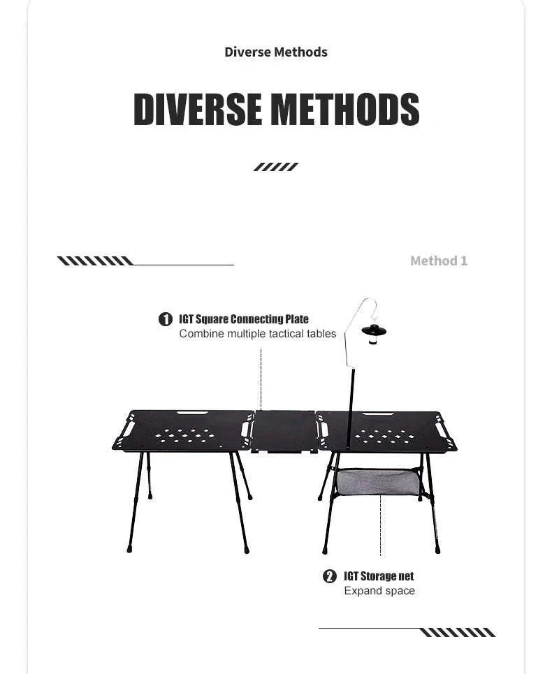 Aluminum Alloy IGT Tactical Folding Table with Adjustable Legs - Image 13