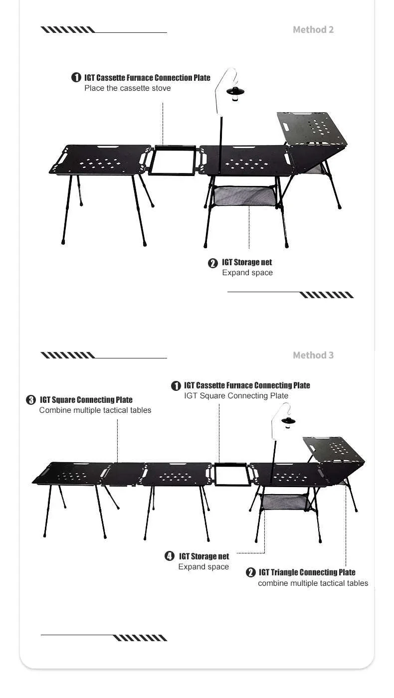 Aluminum Alloy IGT Tactical Folding Table with Adjustable Legs - Image 14