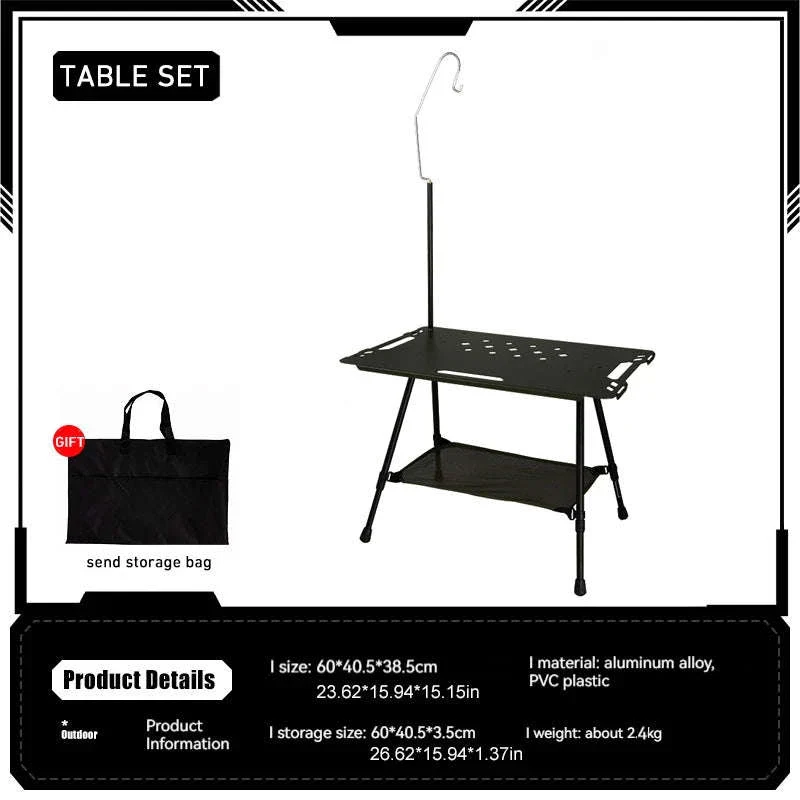 Aluminum Alloy IGT Tactical Folding Table with Adjustable Legs - Image 23