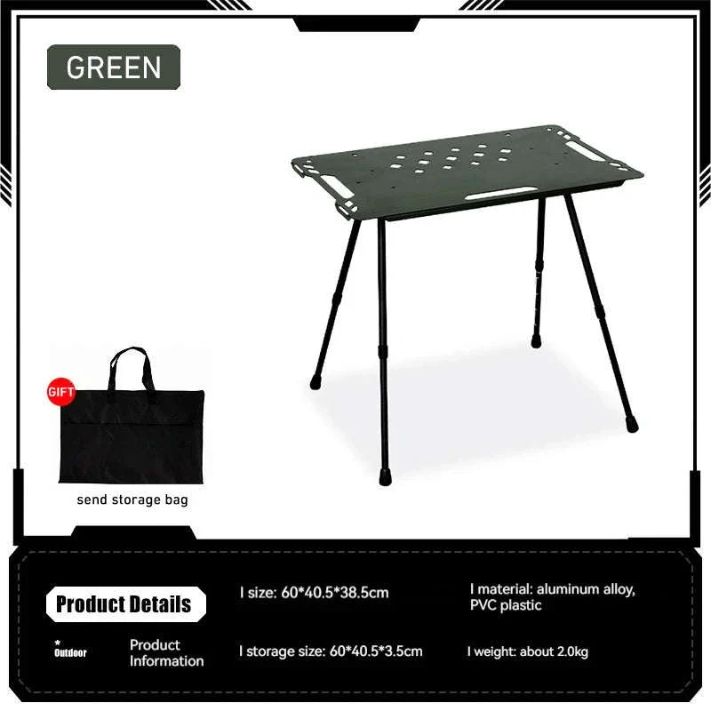 Aluminum Alloy IGT Tactical Folding Table with Adjustable Legs - Image 24
