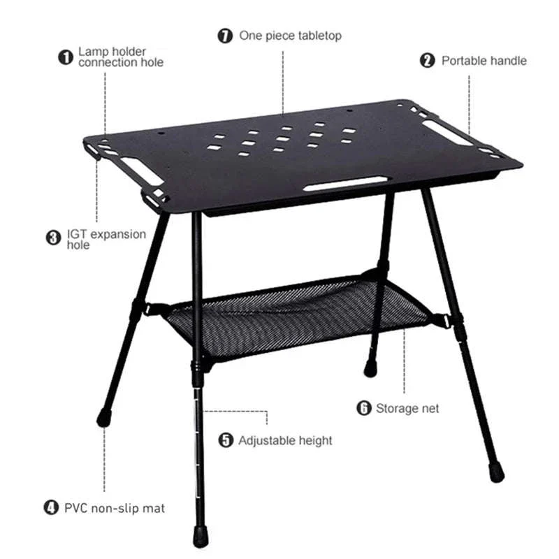 Aluminum Alloy IGT Tactical Folding Table with Adjustable Legs - Image 3