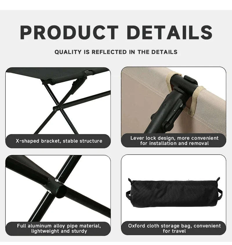 Double Camping Stool Folding Two-Person Outdoor Bench - Image 10