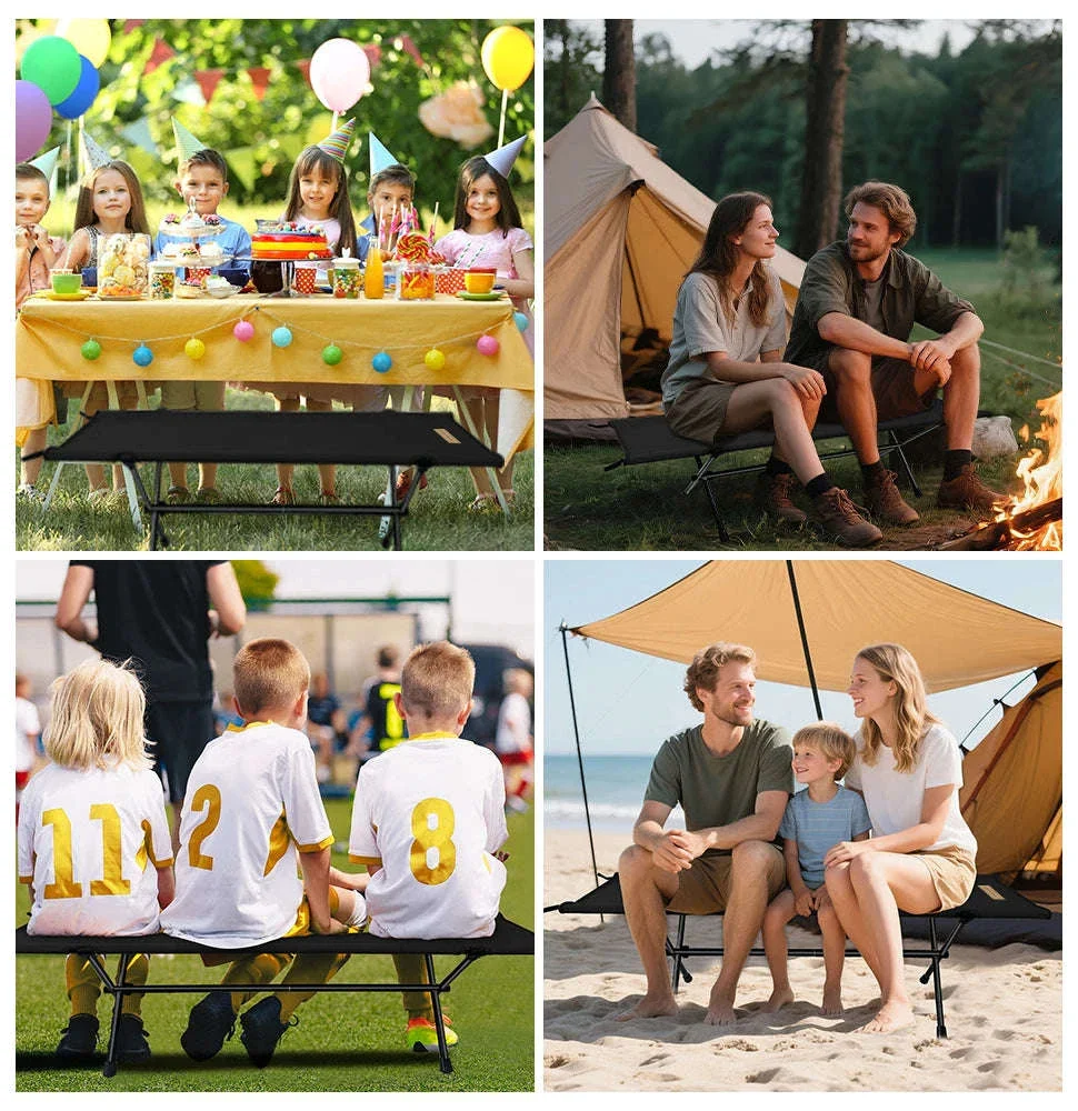 Double Camping Stool Folding Two-Person Outdoor Bench - Image 12