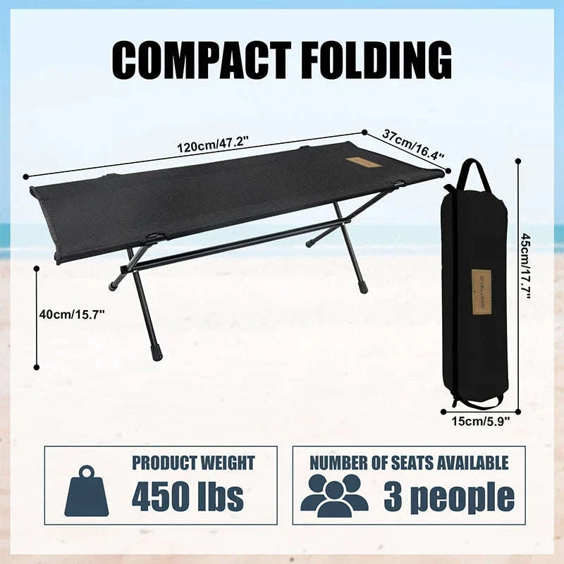 Double Camping Stool Folding Two-Person Outdoor Bench - Image 2