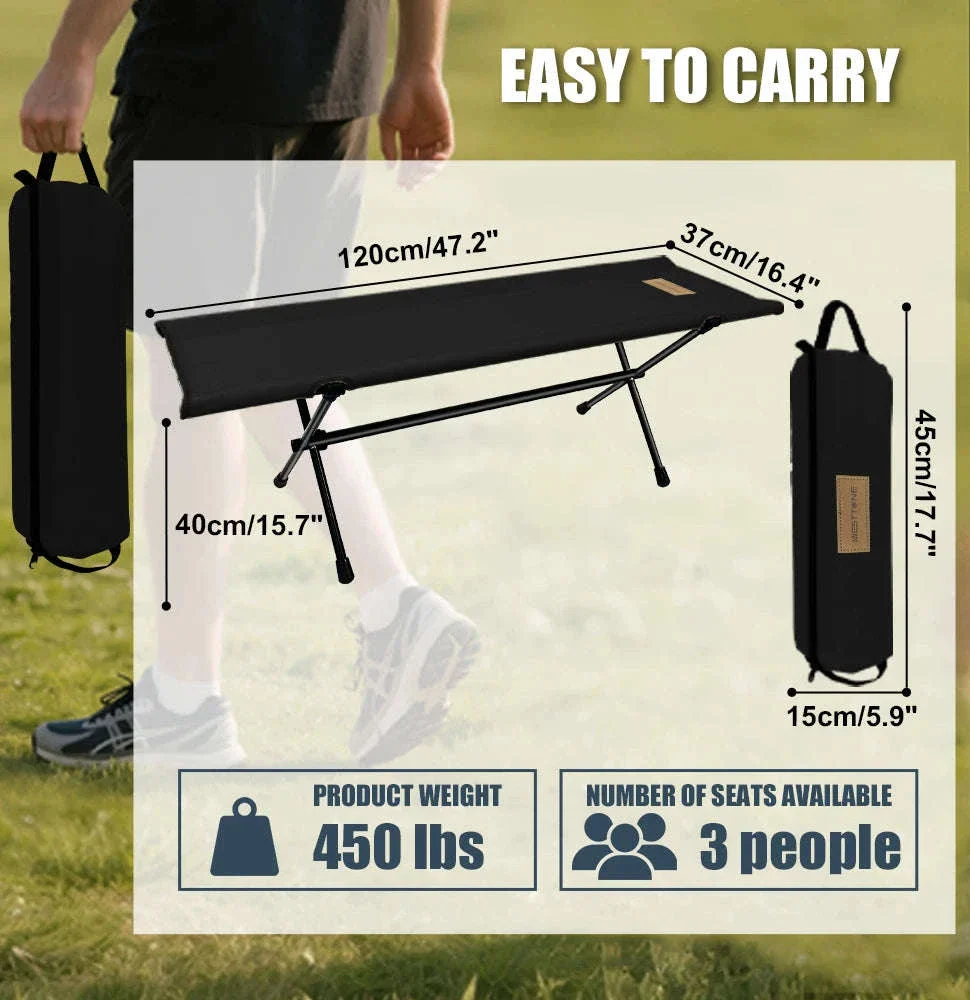 Double Camping Stool Folding Two-Person Outdoor Bench - Image 8