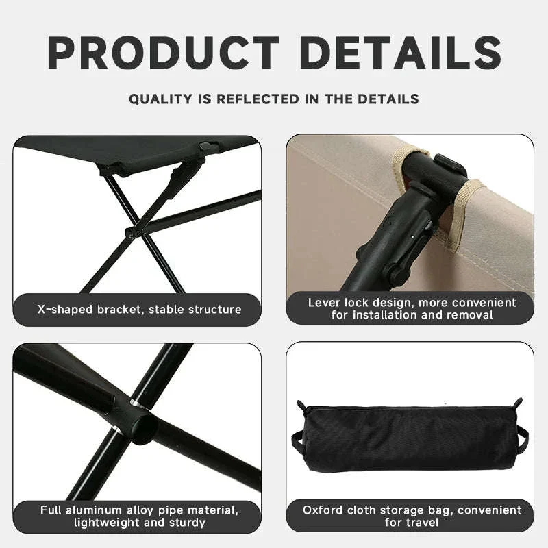 Double Camping Stool for Two, Lightweight Folding Outdoor Seat - Image 5