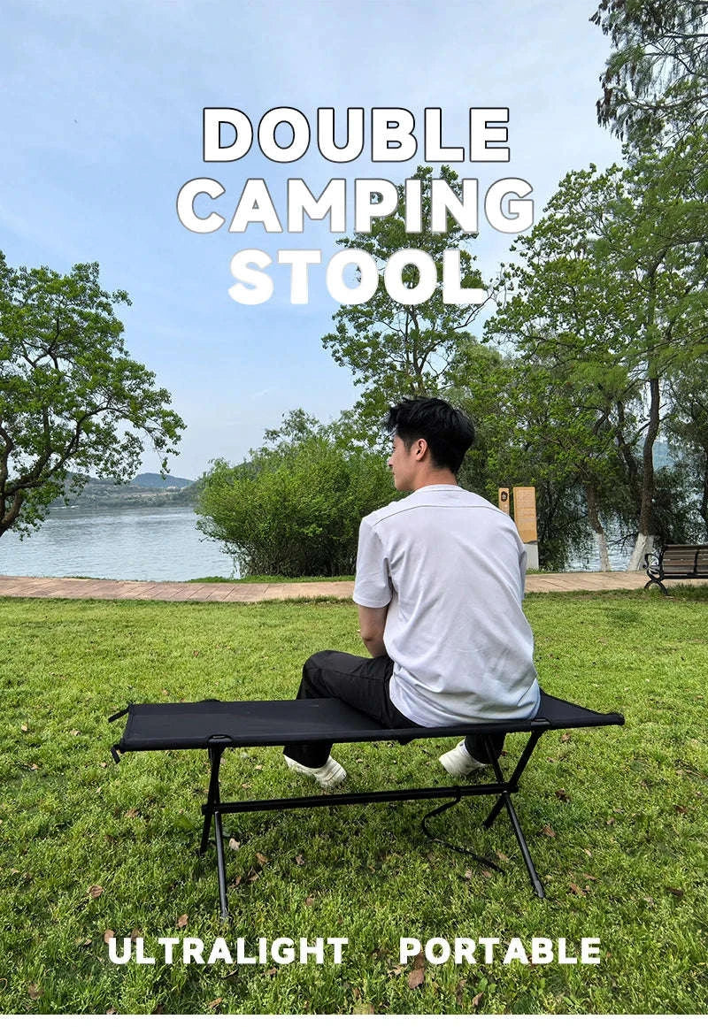 Double Camping Stool for Two, Ultralight Folding Outdoor Seat - Image 7