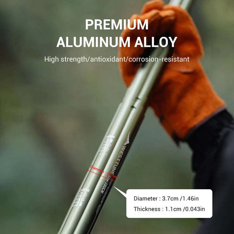 Adjustable Aluminum Tent Pole for Camping, Beach Shelters - Image 2