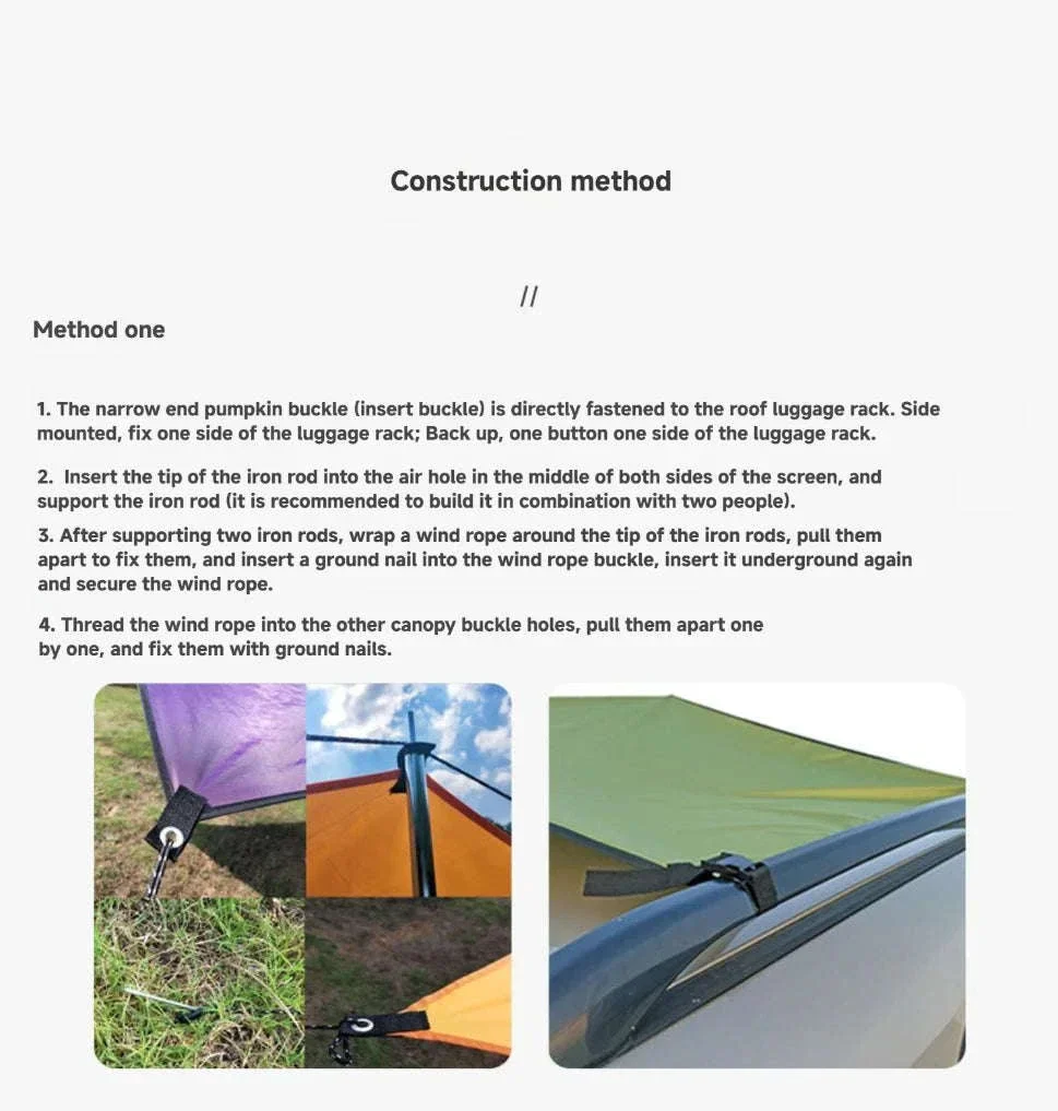 Portable Car Awning Tarp for Camping and Outdoor Shade - Image 13
