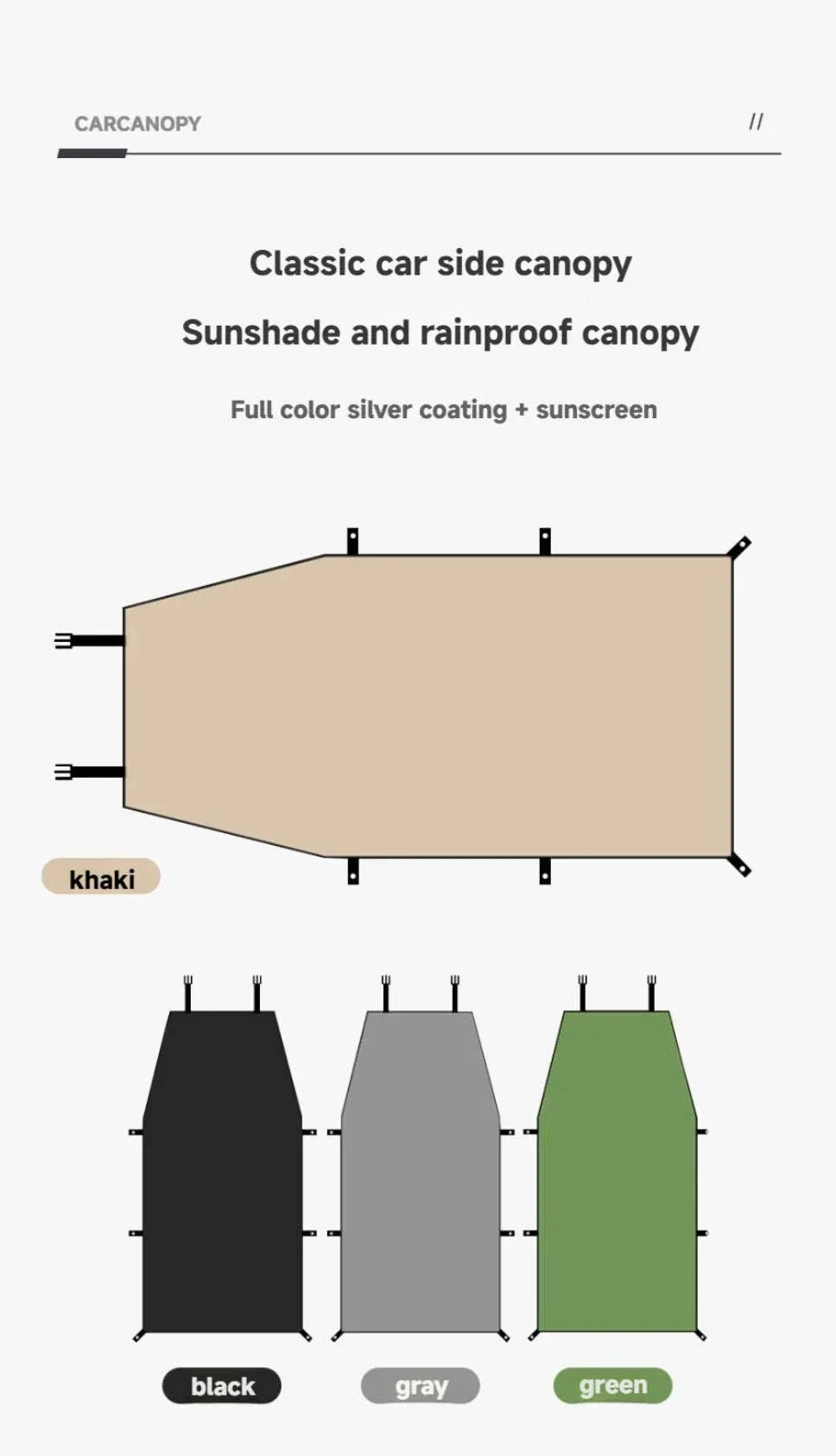 Portable Car Awning Tarp for Camping and Outdoor Shade - Image 16