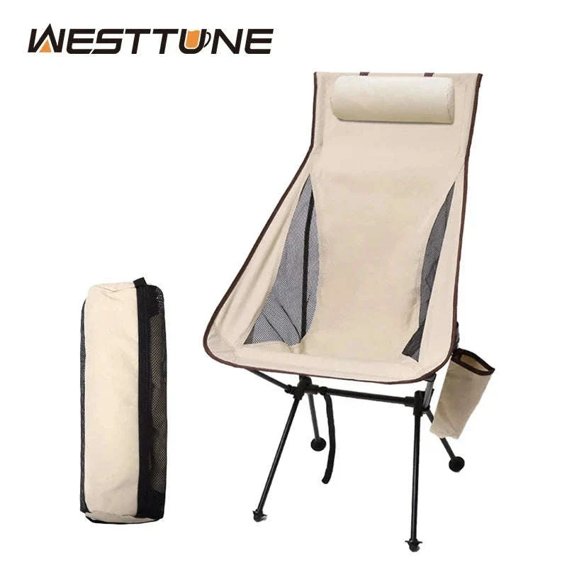 Portable Folding Camping Chair with Headrest Lightweight Aluminum Alloy