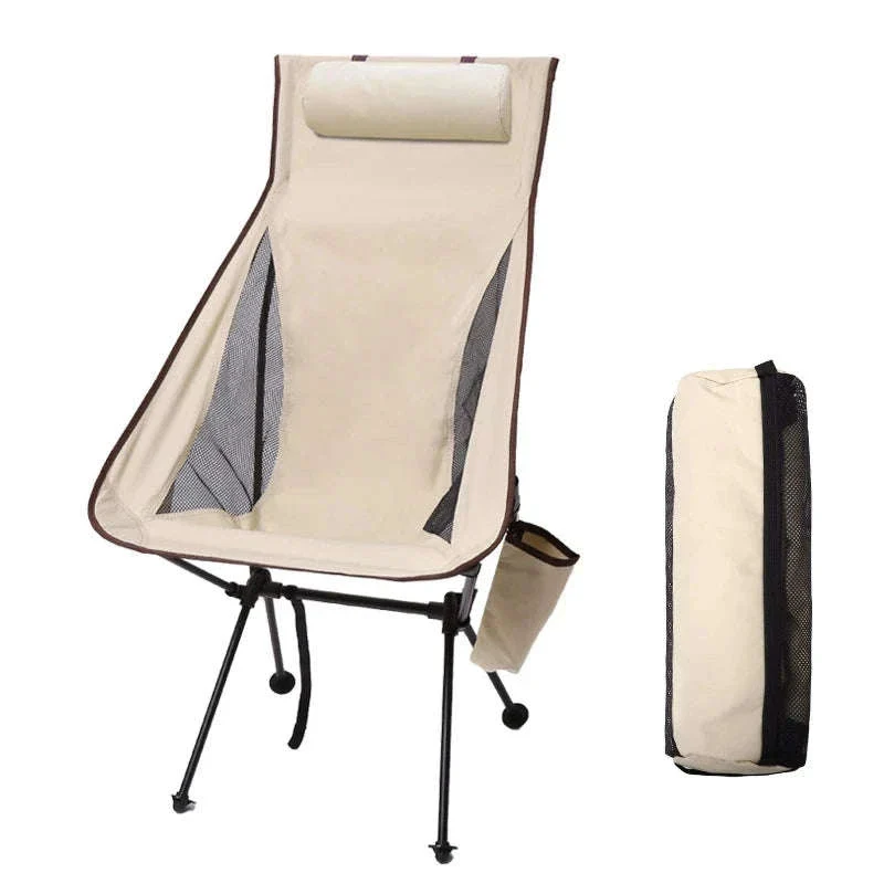 Portable Folding Camping Chair with Headrest Lightweight Aluminum Alloy - Image 13
