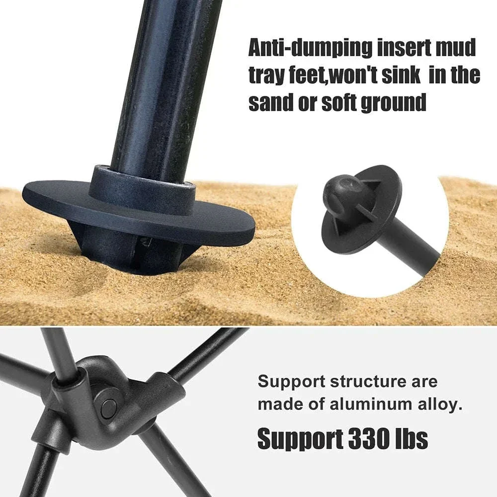 Portable Folding Camping Chair with Headrest Lightweight Aluminum Alloy - Image 5