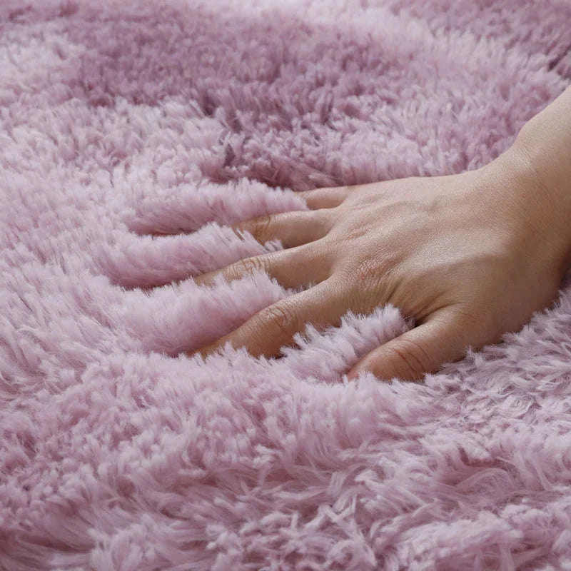 White Fluffy Pink Rug for Soft, Modern Living Room Comfort - Image 30