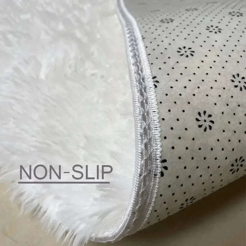 White Fluffy Pink Rug for Soft, Modern Living Room Comfort - Image 46
