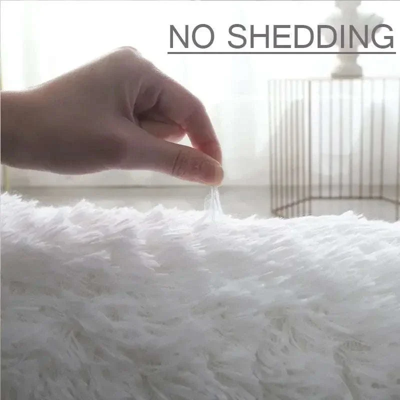 White Fluffy Pink Rug for Soft, Modern Living Room Comfort - Image 47