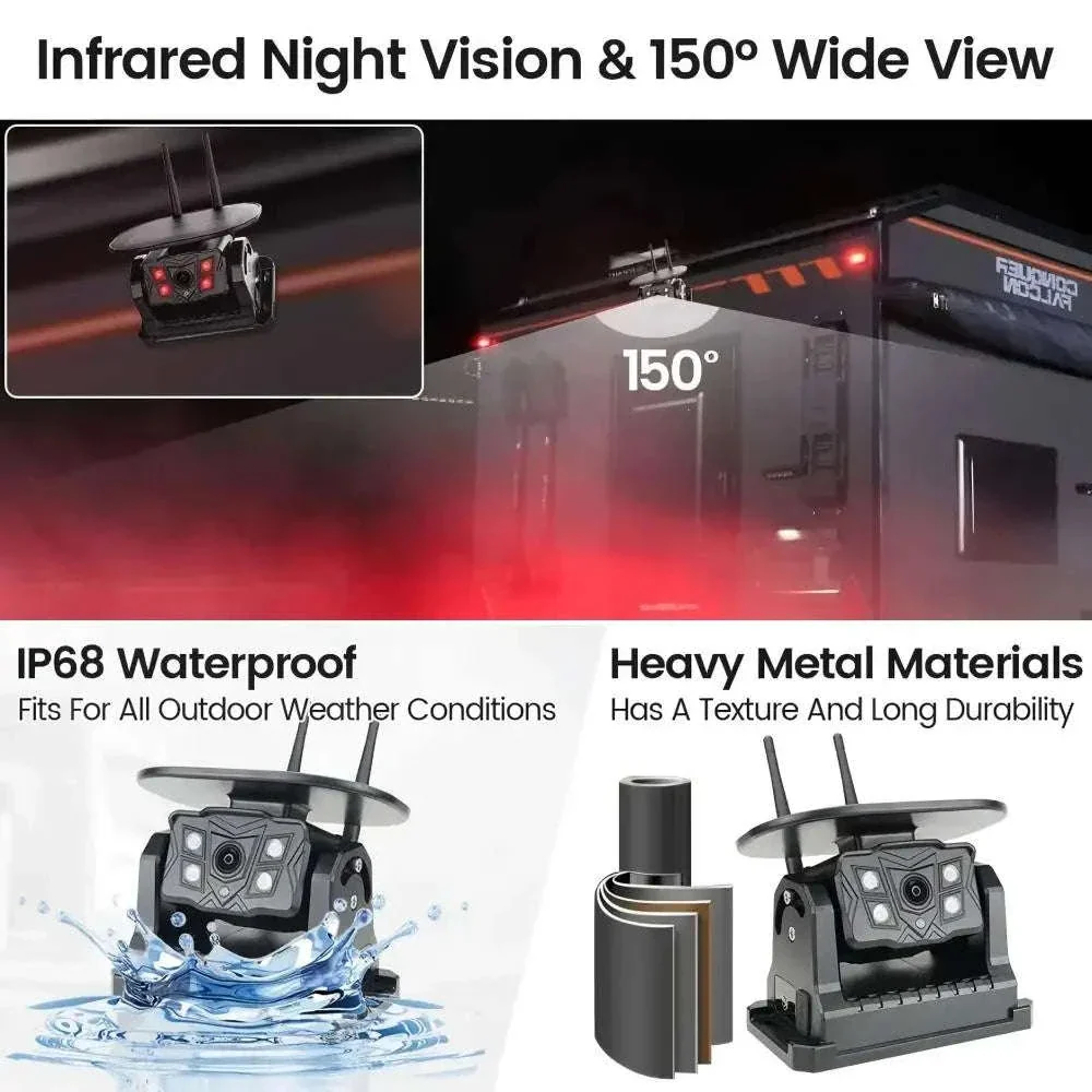 Wireless Solar Magnetic Backup Camera with AI Blind Spot Alarm - Image 2