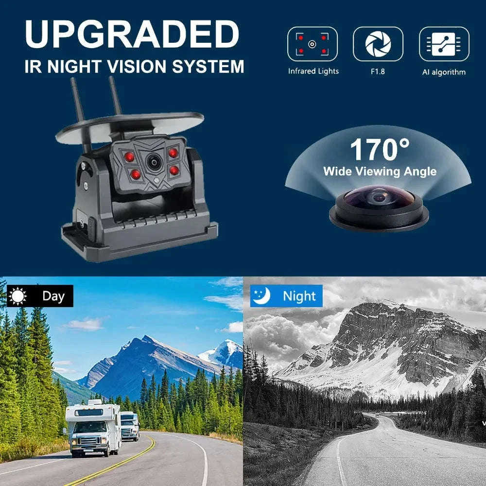 Wireless Solar Magnetic Backup Camera with AI Blind Spot Alarm - Image 8