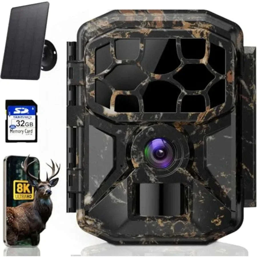Wildlife Trail Camera with 8K 60MP and 0.1s Motion Activation
