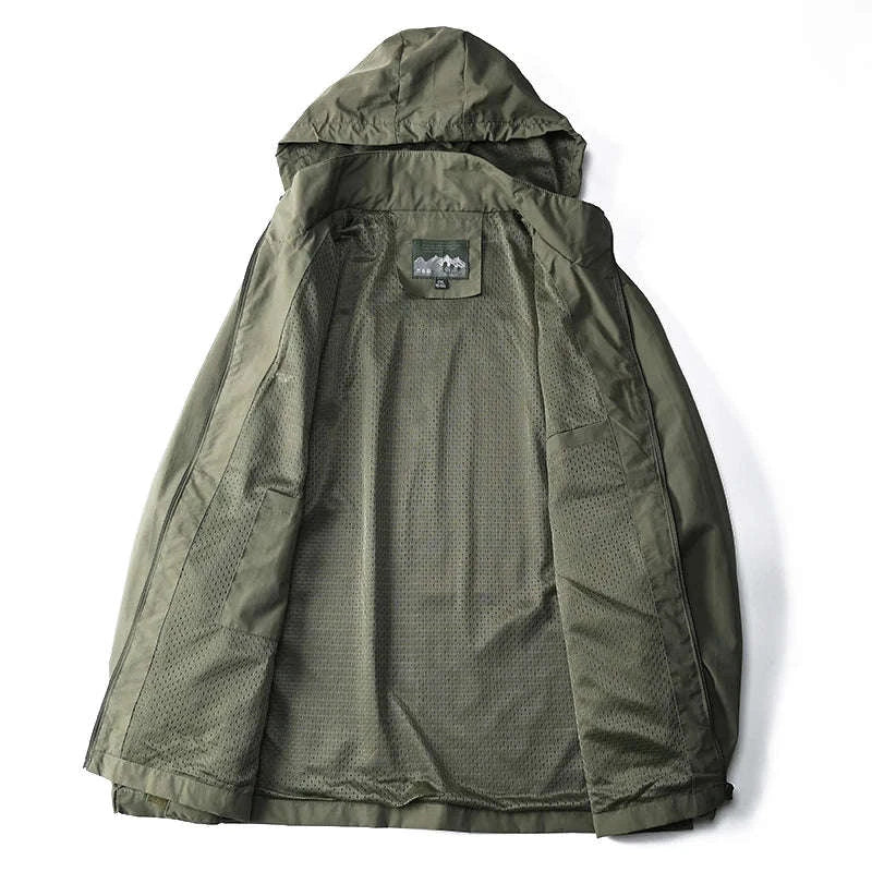 Men's Waterproof Tactical Jacket with Detachable Hood - Image 3
