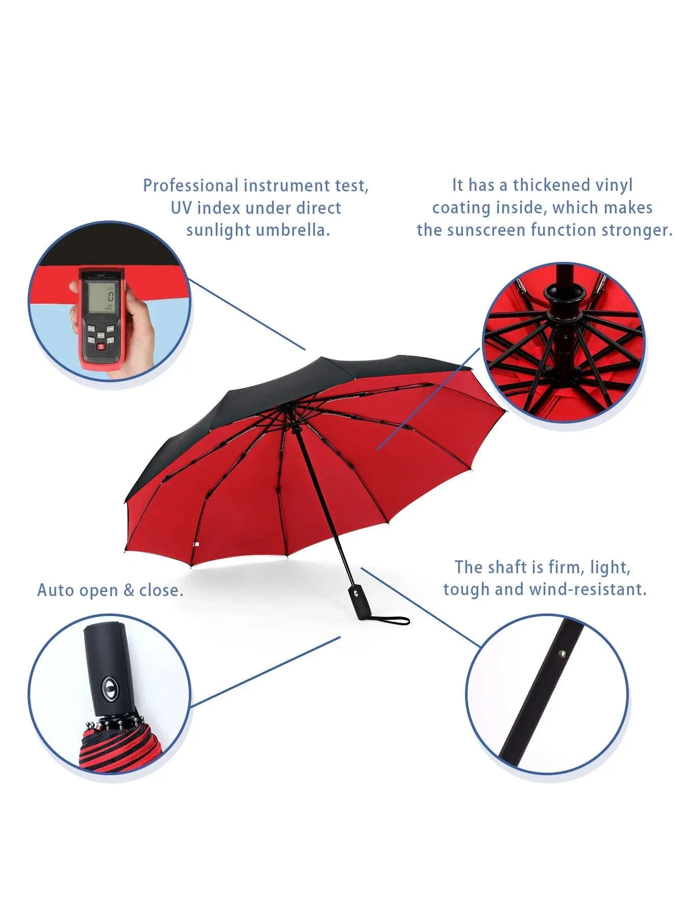 Windproof Automatic Umbrella with One-Touch Open and Close - Image 12