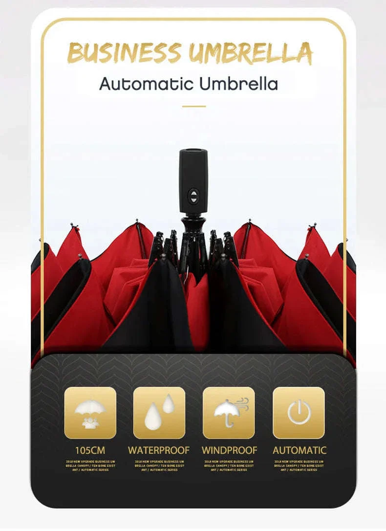 Windproof Automatic Umbrella with One-Touch Open and Close - Image 22