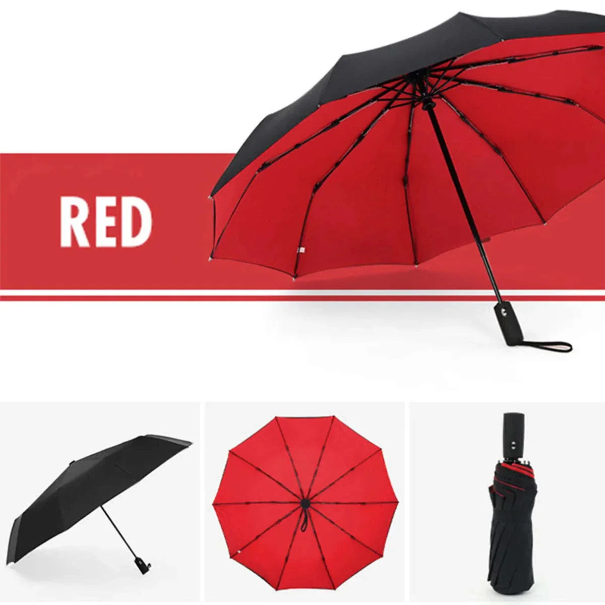 Windproof Automatic Umbrella with One-Touch Open and Close - Image 30