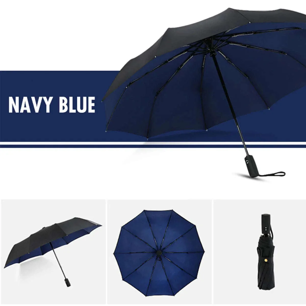 Windproof Automatic Umbrella with One-Touch Open and Close - Image 31