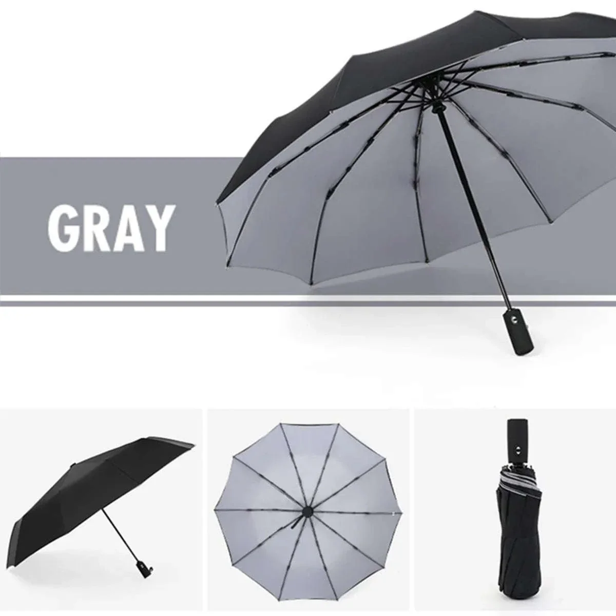Windproof Automatic Umbrella with One-Touch Open and Close - Image 32