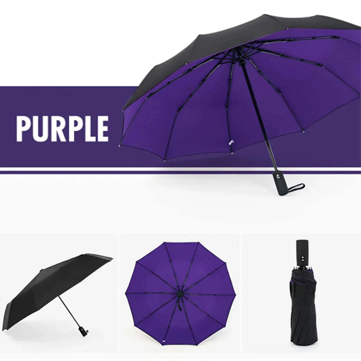 Windproof Automatic Umbrella with One-Touch Open and Close - Image 33