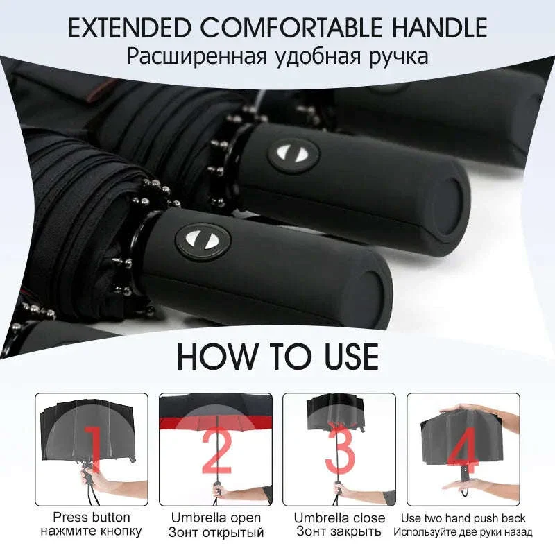 Windproof Automatic Umbrella with One-Touch Open and Close - Image 6