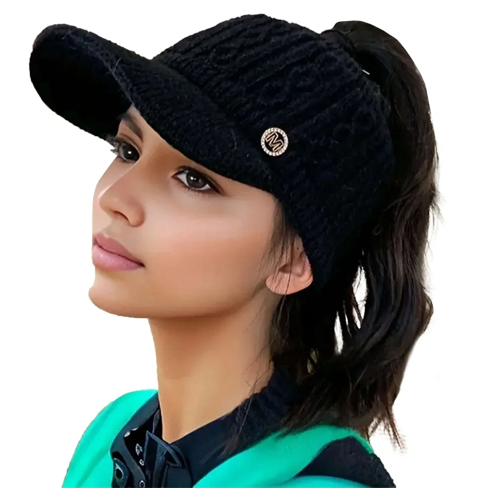 Winter Woolen Ponytail Cap for Women with Ponytail Opening - Image 13