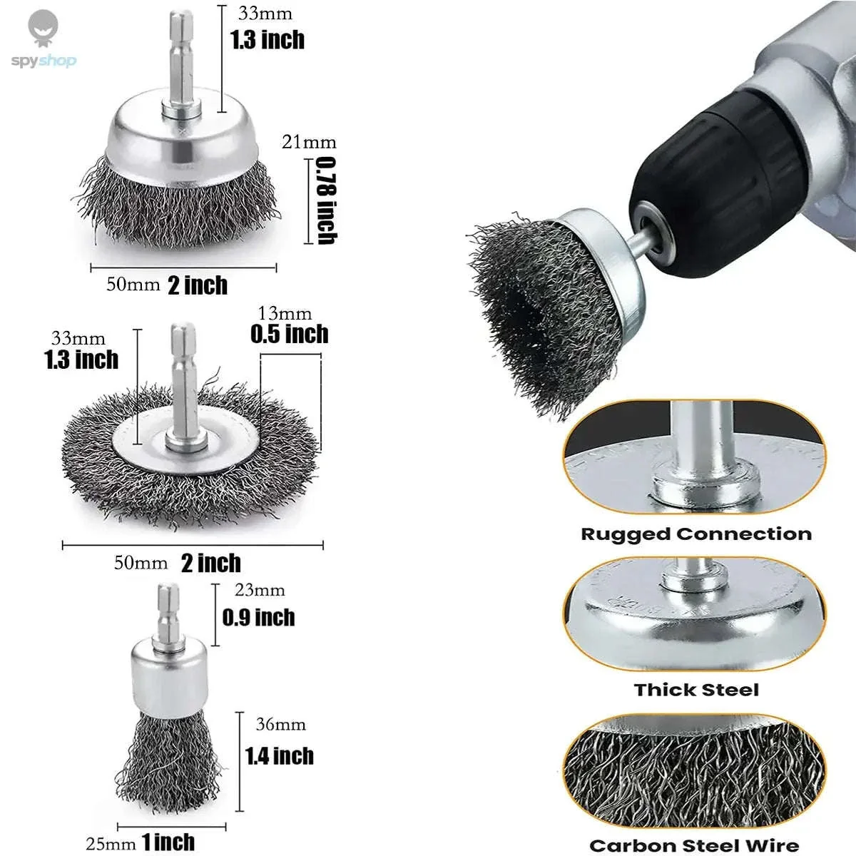 10-Piece Drill Wire Brush Set for Rust Removal and Prep - Image 15